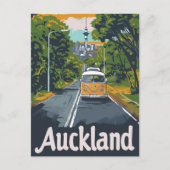 Auckland Aussie Retro Reisillustratie Briefkaart (Voorkant)