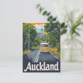 Auckland Aussie Retro Reisillustratie Briefkaart (Staand voorkant)