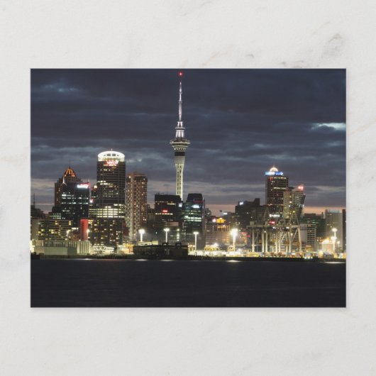 Auckland bij nacht briefkaart (Voorkant)