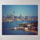 Auckland City CBD over de Waitemata Harbour Poster (Voorkant)