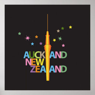 Auckland City Nieuw-Zeeland Poster