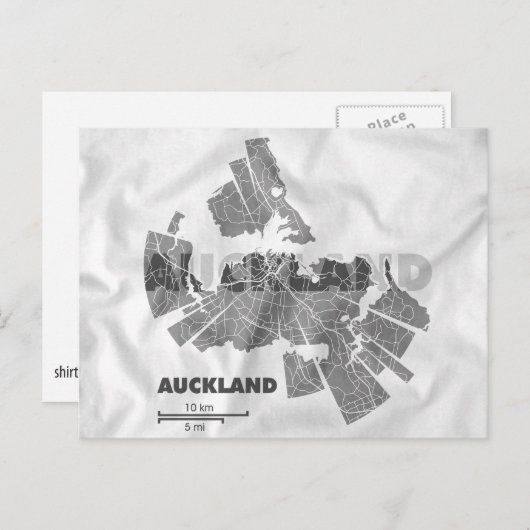 Auckland Map Briefkaart (Voorkant / Achterkant)