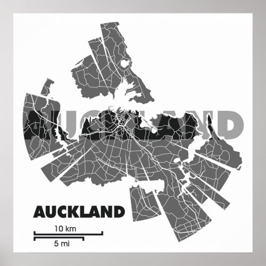 Auckland Map Poster (Voorkant)