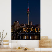 Auckland nachtlicht, Sky Tower, Poster (Keuken)