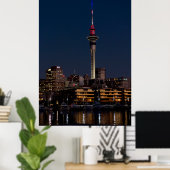 Auckland nachtlicht, Sky Tower, Poster (Thuiskantoor)