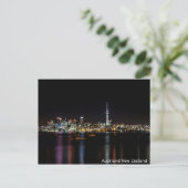 Auckland New Zealand Night Skyline Briefkaart (Staand voorkant)