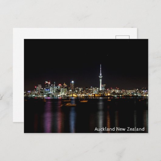 Auckland New Zealand Night Skyline Briefkaart (Voorkant / Achterkant)