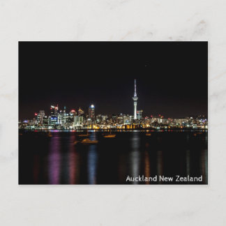 Auckland New Zealand Night Skyline Briefkaart