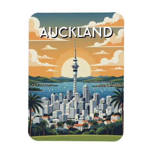 Auckland New Zealand Postcard Magneet (Verticaal)