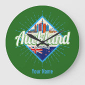 Auckland New Zealand retro skyline Grote Klok (Voorkant)