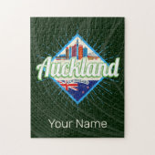 Auckland New Zealand retro skyline Legpuzzel (Verticaal)