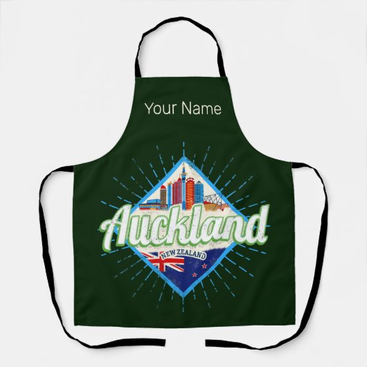 Auckland New Zealand retro skyline  Schort (Voorkant)