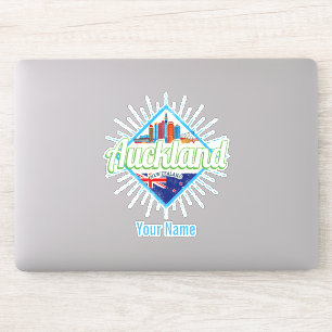 Auckland New Zealand retro skyline  Sticker