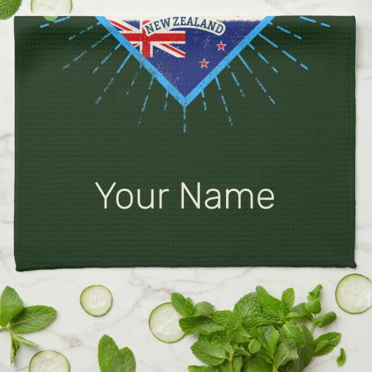 Auckland New Zealand retro skyline  Theedoek (Gevouwen)