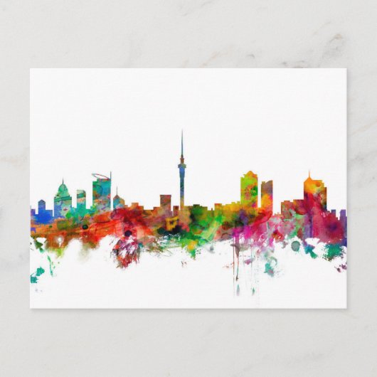 Auckland New Zealand Skyline Briefkaart (Voorkant)