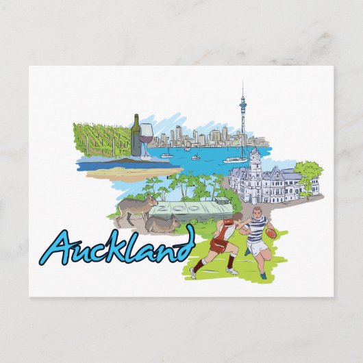Auckland, Nieuw-Zeeland Briefkaart (Voorkant)