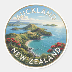 Auckland Nieuw-Zeeland Hauraki Golf Landschap Ronde Sticker