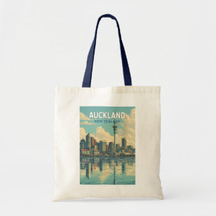 Auckland Nieuw-Zeeland Illustratie Reis Kunst Retr Tote Bag