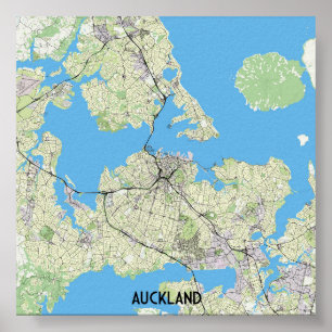 Auckland, Nieuw-Zeeland kaart Poster