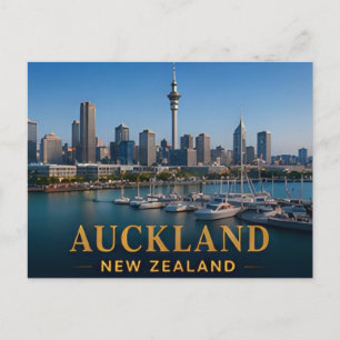 Auckland Nieuw-Zeeland Kust Reisbestemming Briefkaart