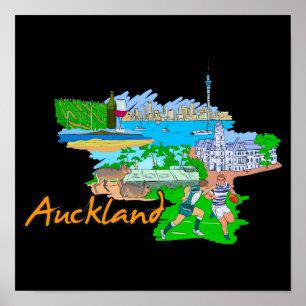 Auckland - Nieuw-Zeeland Poster