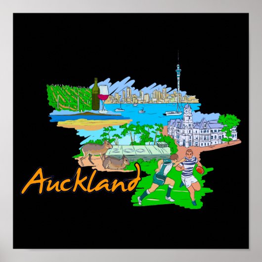 Auckland - Nieuw-Zeeland Poster (Voorkant)