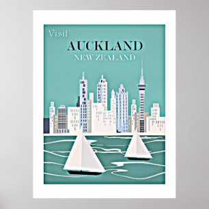 Auckland, Nieuw-Zeeland reisposter Poster