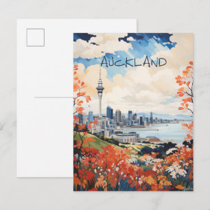 Auckland Nieuw-Zeeland Reizen Kunst Stad Esthetiek Briefkaart