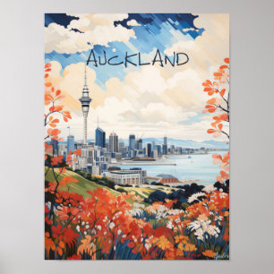 Auckland Nieuw-Zeeland Reizen Kunst Stad Esthetiek Poster