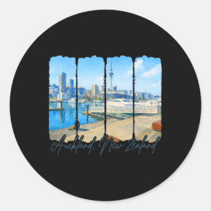 Auckland Nieuw-Zeeland Reizen Penseelstreek Auckla Ronde Sticker