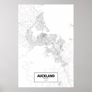 Auckland, Nieuw-Zeeland (zwart op wit) Poster