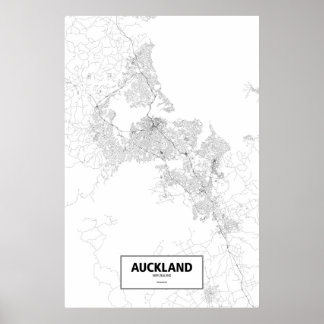 Auckland, Nieuw-Zeeland (zwart op wit) Poster
