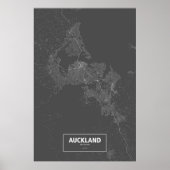 Auckland, Nieuw-Zeeland (zwart wit) Poster (Voorkant)