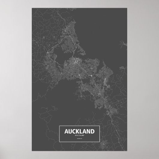 Auckland, Nieuw-Zeeland (zwart wit) Poster (Voorkant)