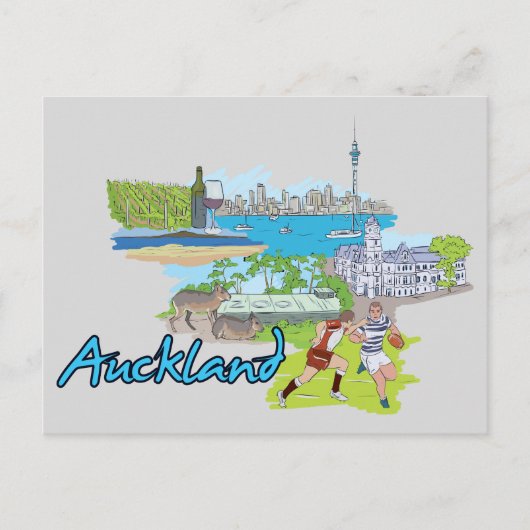Auckland, Nieuw-Zeelandse beroemde stad Briefkaart (Voorkant)