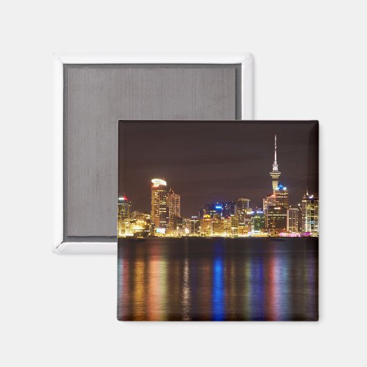 Auckland Night Cityscape Magneet (Voorkant / Achterkant)