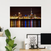 Auckland Night Cityscape Poster (Thuiskantoor)