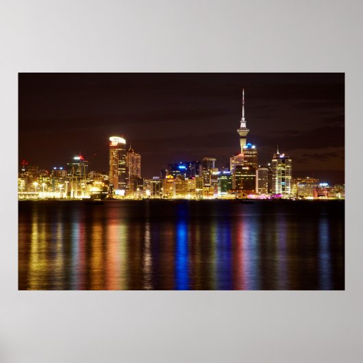 Auckland Night Cityscape Poster (Voorkant)