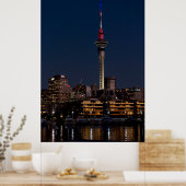 Auckland night light, Sky Tower, Poster (Keuken)