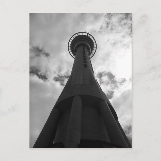 Auckland NZ Sky BW Briefkaart (Voorkant)
