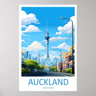 Auckland Reisposter Nationaal Vintage Park Skiën Poster
