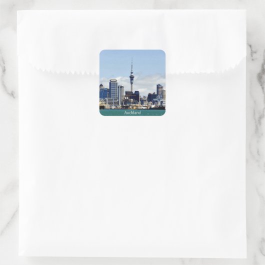 Auckland Silhouet Vierkante Sticker (Tas)