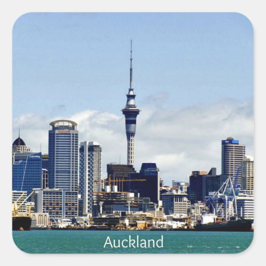 Auckland Silhouet Vierkante Sticker (Voorkant)