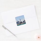 Auckland Silhouet Vierkante Sticker (Envelop)