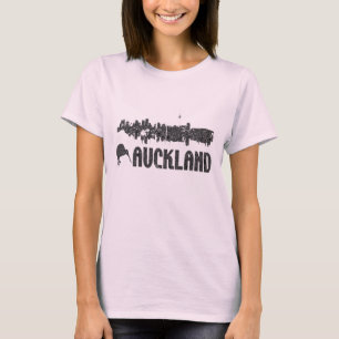 Auckland Silhouette Nieuw-Zeeland Vintage Dames T- T-shirt