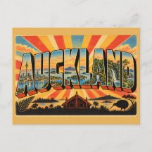 Auckland Sky Tower Haven Vulkanen Vintage