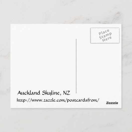 Auckland Skyline Briefkaart (Achterkant)