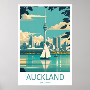 Auckland Travel Park Vintage Nationale Ski Poster