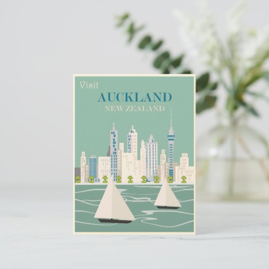 Auckland vintage poster briefkaart (Staand voorkant)