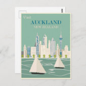 Auckland vintage poster briefkaart (Voorkant / Achterkant)